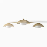 Load image into Gallery viewer, Elorina 3 Arm Rod Ceiling Light - Metal Flush Mount with Glass Shade