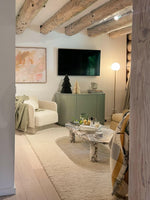 Load image into Gallery viewer, Modern Minimalist Travertine Base Glass Orb Floor Lamp M19