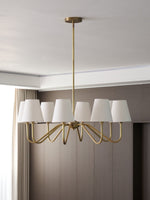 Load image into Gallery viewer, Vintage Brass Fabric Multi-Head Chandelier