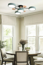 Load image into Gallery viewer, Multihead Disc Morandi Color Branch Ceiling Light