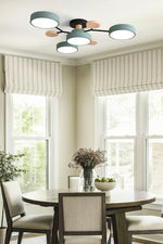 Load image into Gallery viewer, Multihead Disc Morandi Color Branch Ceiling Light