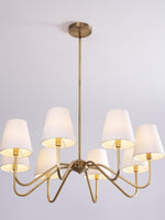 Load image into Gallery viewer, Vintage Brass Fabric Multi-Head Chandelier