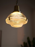 Load image into Gallery viewer, Ribbed Glass Pendant Light – Stylish Brass and Glass Pendant Light for Kitchen & Modern Interiors