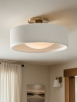 Load image into Gallery viewer, Cerova Porcelain Flush Mount Ceiling Light – Modern Low-Profile Fixture