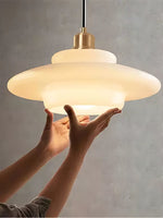 Load image into Gallery viewer, Modern Milk Glass Pendant Light