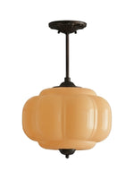 Load image into Gallery viewer, Eloise Scallop Vintage Milk Glass Semi-Flush Mount Pendant Light