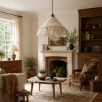 Load image into Gallery viewer, French Country Ruffled Fabric Pendant Light