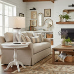 Charger l'image dans la visionneuse de galerie, Lampe de table en verre recyclé Sustaina - Forme sculpturale irrégulière et style côtier pour table de chevet de chambre