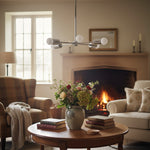 Load image into Gallery viewer, Mobilux Line Mid-Century Gold Sputnik Chandelier – Semi-Flush Geometric Brass Fixture