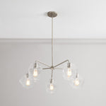 Load image into Gallery viewer, Talvior Faceted Glass Chandelier - Modern 5 Light Glass Lighting