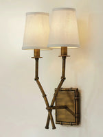 Load image into Gallery viewer, Vintage Fabric Wall Sconce – Double Drum Shade for Bedroom or Hallway