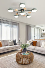 Load image into Gallery viewer, Multihead Disc Morandi Color Branch Ceiling Light