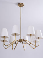 Load image into Gallery viewer, Vintage Brass Fabric Multi-Head Chandelier