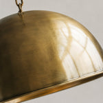 Bild in Gallery-Viewer laden, Close detail of the brushed antique brass dome surface