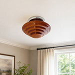 Charger l'image dans la visionneuse de galerie, amber glass G9 ceiling light installed in a corridor