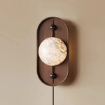 Load image into Gallery viewer, Bezel Alabaster Plug-In Wall Light with Inline Switch - product image 15
