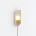Bild in Gallery-Viewer laden, Elysian Travertine Plug-In Wall Light with Inline Switch - product image 5