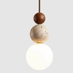 Bild in Gallery-Viewer laden, Elegantes Leuchten Creme Stein Nachttisch Pendelleuchte