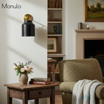 Charger l'image dans la visionneuse de galerie, Applique minimaliste Hanton – Applique vintage en verre laiteux et accents métalliques