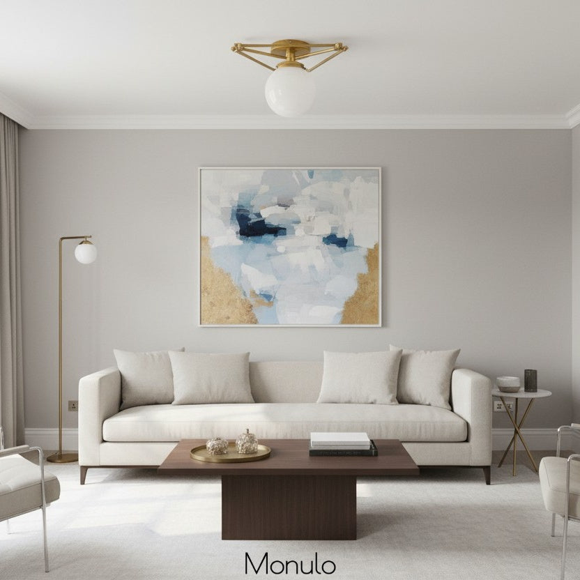 Plafonnier géométrique en verre Glorica d'inspiration Art déco – Abat-jour géométrique moderne en verre pour chambre et salon