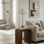 Cargar imagen en el visor de la Galería, Lámpara de mesa Luminella Elegant Scalloped Linen – Lámpara moderna para dormitorio