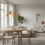 Cargar imagen en el visor de la Galería, Lámpara de araña de cristal floral Bellina – Elegante lámpara colgante de cristal con forma de flor para comedores y salas de estar