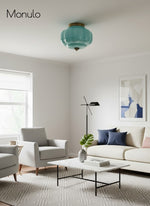 Load image into Gallery viewer, Retro Milk Semi Flush Mount Eloise Ceiling Light