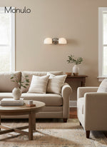 Load image into Gallery viewer, Double Globe Sconce – Horizontal Wall Light In Polished Brass Finish