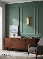 Cargar imagen en el visor de la Galería, Aplique de pared acanalado de vidrio acanalado con lámpara de pared de latón y vidrio