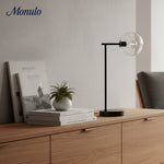 Bild in Gallery-Viewer laden, Brina Contemporary Tischlampe - Glas Schreibtischlampe mit USB-Ladeanschluss