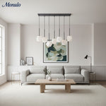 Load image into Gallery viewer, Talvior Sculptural Faceted Glass Branch Chandelier – Modern 7-Light for Dining Room