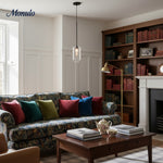 Cargar imagen en el visor de la Galería, Lámpara colgante Lumivelle con pantalla de cristal escultórica: lámpara moderna para cocina y comedor.