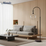 Bild in Gallery-Viewer laden, Lawson Modern Messing Stehlampe – Recycelter Glasschirm für Leseecke oder Schlafzimmer