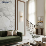 Bild in Gallery-Viewer laden, Rivora gerippte geriffelte Glas doppelte kurze Wandleuchte – moderne Innen-/Außenwandleuchte