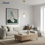 Charger l'image dans la visionneuse de galerie, Suspension Rivora avec abat-jour en verre cannelé – Luminaire suspendu contemporain pour résidence