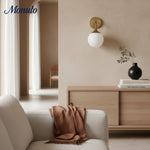 Cargar imagen en el visor de la Galería, Aplique de pared moderno con globo de cristal Glorica – Elegante aplique con globo de cristal para dormitorio o pasillo