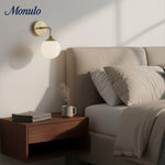 Cargar imagen en el visor de la Galería, Aplique de pared moderno con globo de cristal Glorica – Elegante aplique con globo de cristal para dormitorio o pasillo