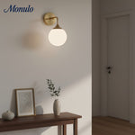 Cargar imagen en el visor de la Galería, Aplique de pared moderno con globo de cristal Glorica – Elegante aplique con globo de cristal para dormitorio o pasillo