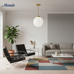 Cargar imagen en el visor de la Galería, Lámpara colgante o de techo ajustable Glorica Glass – Globo de cristal esmerilado estilo Art Déco