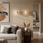 Cargar imagen en el visor de la Galería, Aplique de pared doble moderno Lumio Globe – Iluminación de transición para baños y pasillos