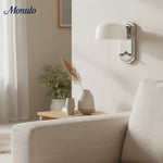 Cargar imagen en el visor de la Galería, Aplique de pared Crelina moderno de cristal lechoso para dormitorio o sala de estar