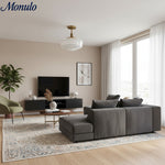 Load image into Gallery viewer, Kalvora Mid-Century Round Ceiling Light with Striped Glass Shade - Indoor Flush Mount Light for Bedrooms and Corridors