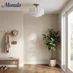 Load image into Gallery viewer, Geotower Glass Tiered Flush Ceiling Light - Vintage Inspired Glass Metal Ceiling Fixture for Home