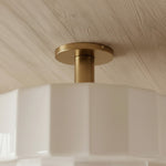 Load image into Gallery viewer, Geotower Glass Tiered Flush Ceiling Light - Vintage Inspired Glass Metal Ceiling Fixture for Home