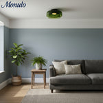 Cargar imagen en el visor de la Galería, Luz de techo empotrada de vidrio multicapa escultórica Verdoma Diseño moderno escandinavo para espacios de vida