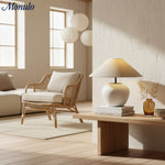 Charger l'image dans la visionneuse de galerie, Lampe de table en céramique Ceravine Curvaceous - Style Japandi pour tables de chevet de chambre