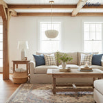 Load image into Gallery viewer, Blossine Linen Scalloped Pendant Light – Rustic to Modern Pendant for Kitchen and Dining Areas