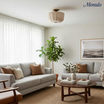 Load image into Gallery viewer, Loomis Satin Linen Flush Pendant Light – Contemporary Style Ceiling Light for Living Rooms and Entryways