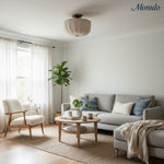 Load image into Gallery viewer, Loomis Satin Linen Flush Pendant Light – Contemporary Style Ceiling Light for Living Rooms and Entryways