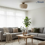 Load image into Gallery viewer, Loomis Satin Linen Flush Pendant Light – Contemporary Style Ceiling Light for Living Rooms and Entryways